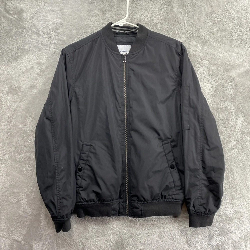 Old Navy Black Bomber Jacket Women's S Flight Jacket Full Zip